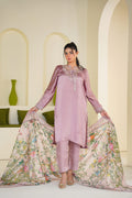 Shaan | Mauve Satin Embroidered (3pc) Premium