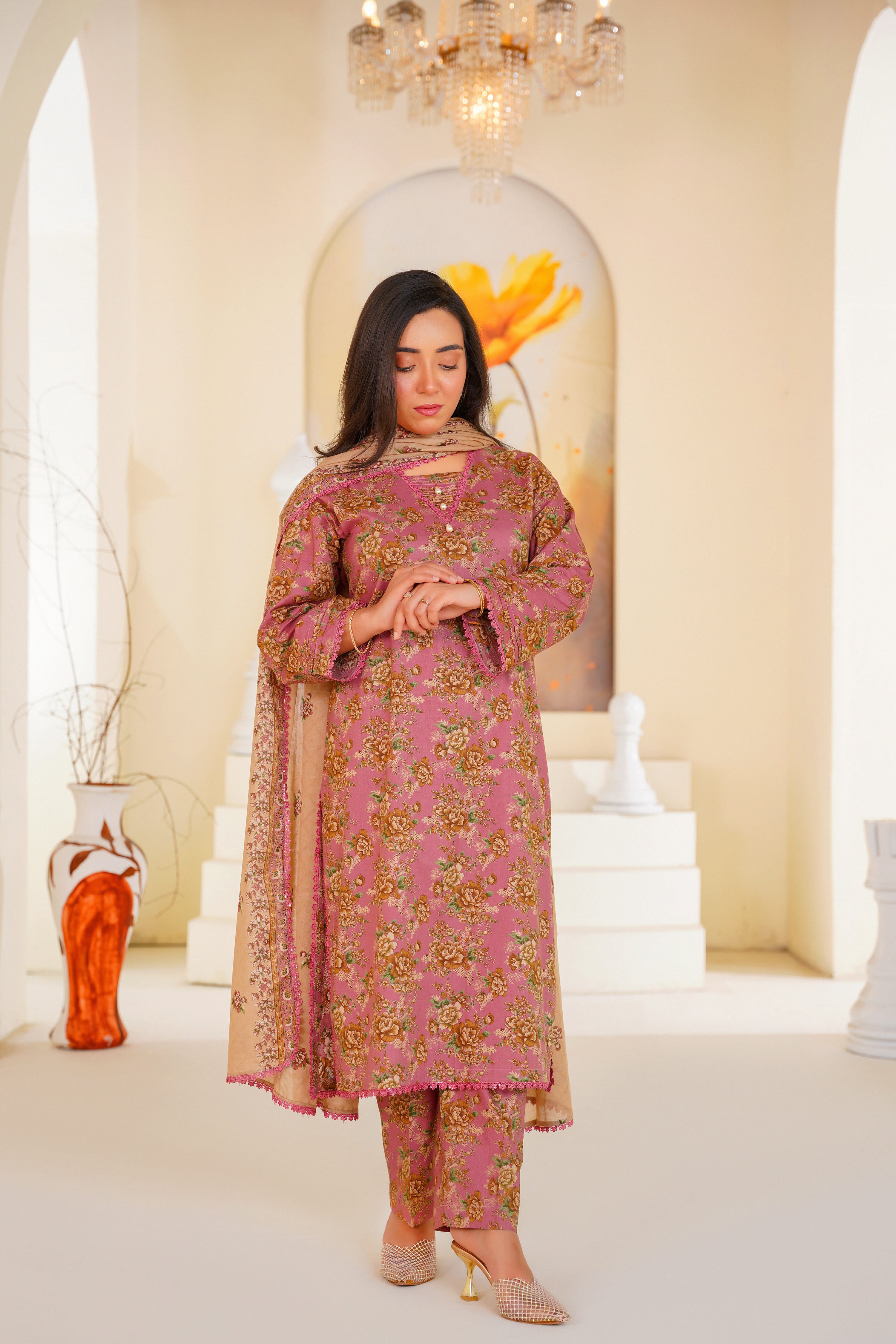 Rosa | Floral Printed Lawn Suit (3pc)