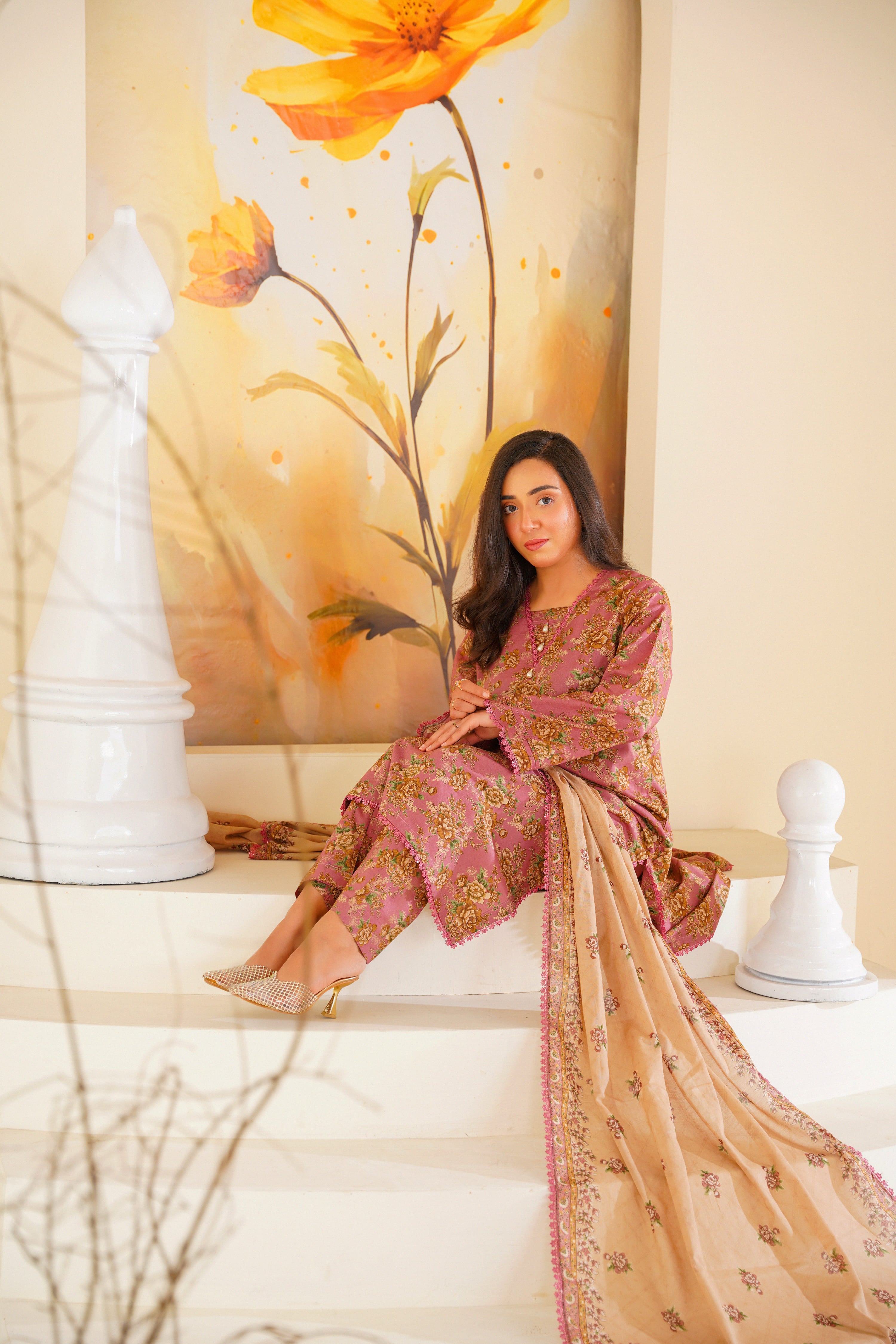 Rosa | Floral Printed Lawn Suit (3pc)