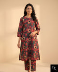 Retro Grid | 2 Piece - Allover Printed Lawn (Unstitched)