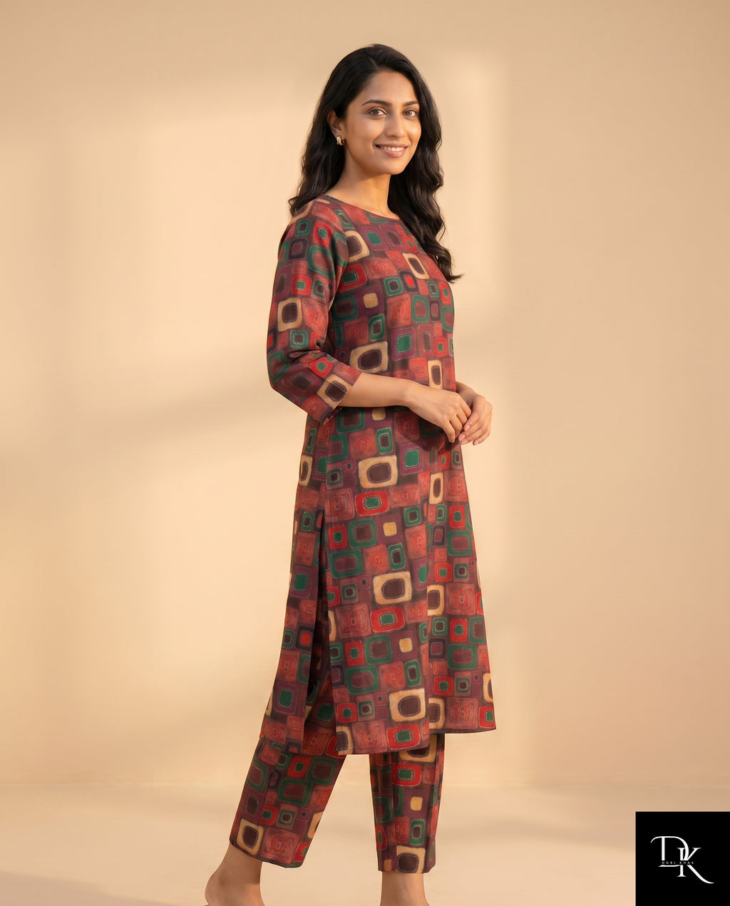 Retro Grid | 2 Piece - Allover Printed Lawn (Unstitched)