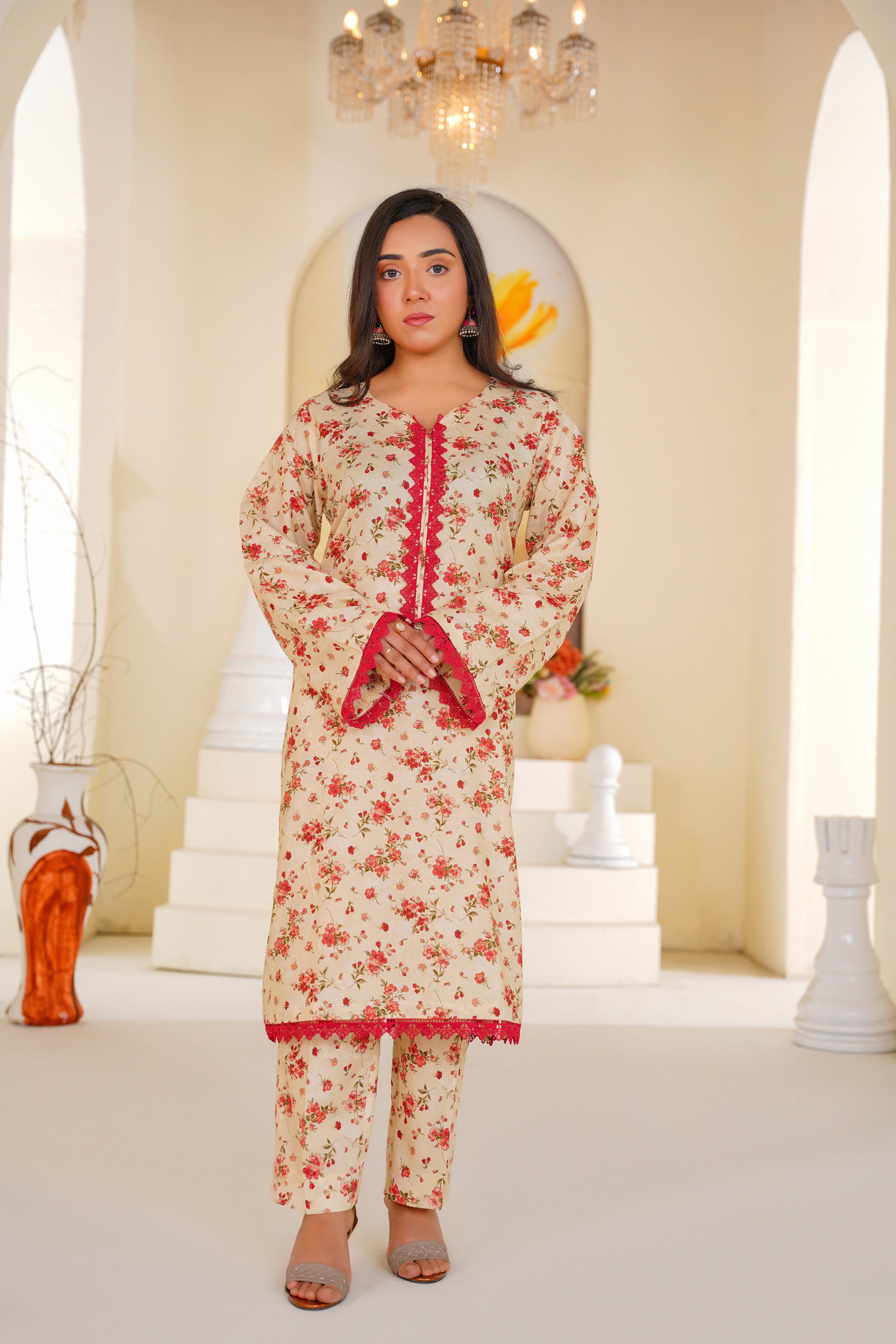 Gulnaar | Floral Printed Lawn Suit (3pc)