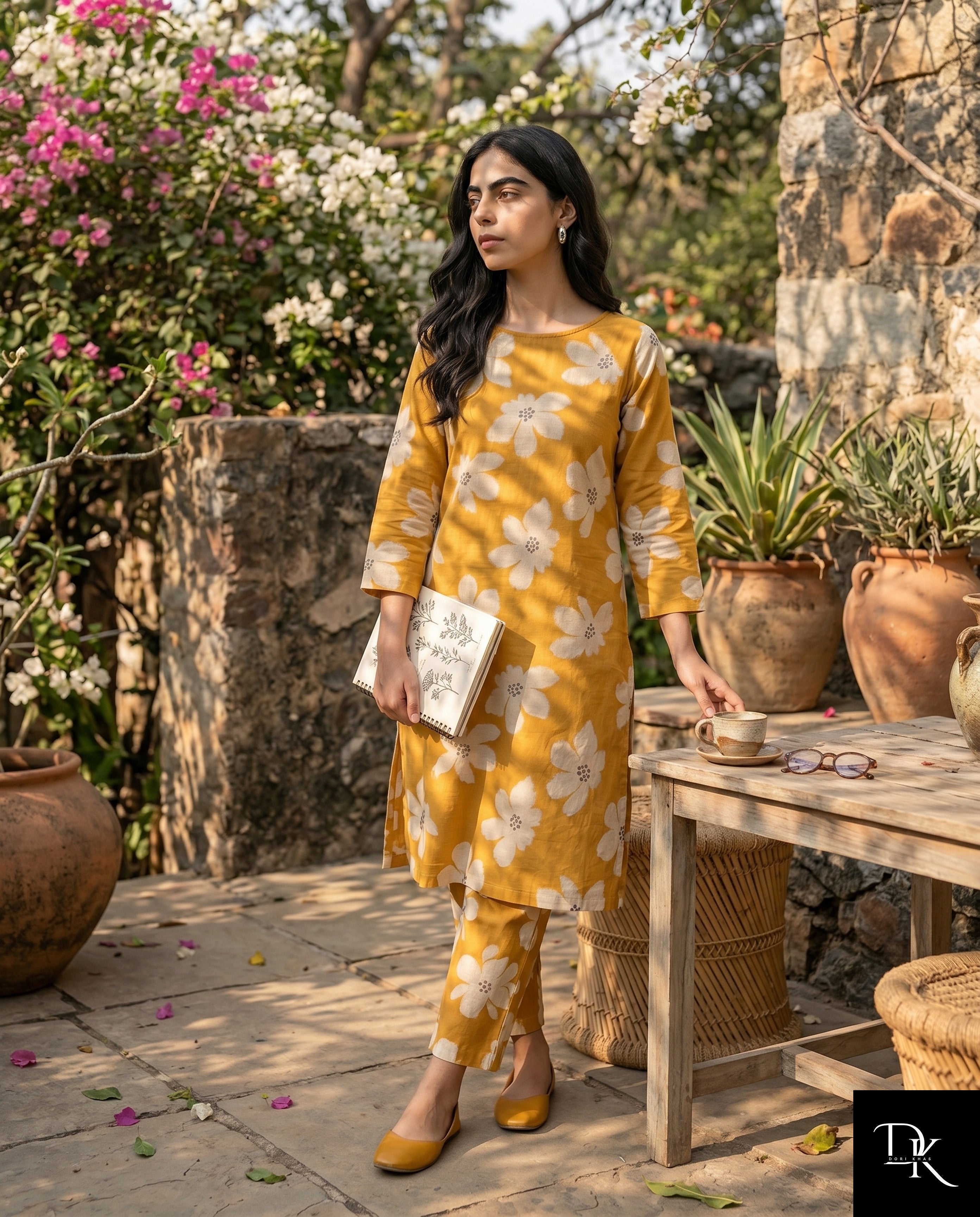 Ochre Bloom | 2 Piece - Allover Printed Lawn (Unstitched)
