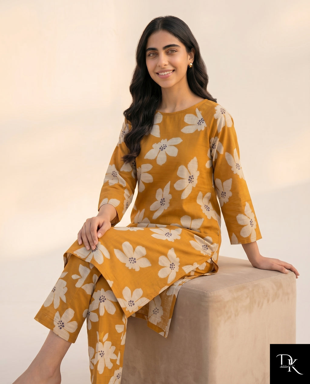 Ochre Bloom | 2 Piece - Allover Printed Lawn (Unstitched)