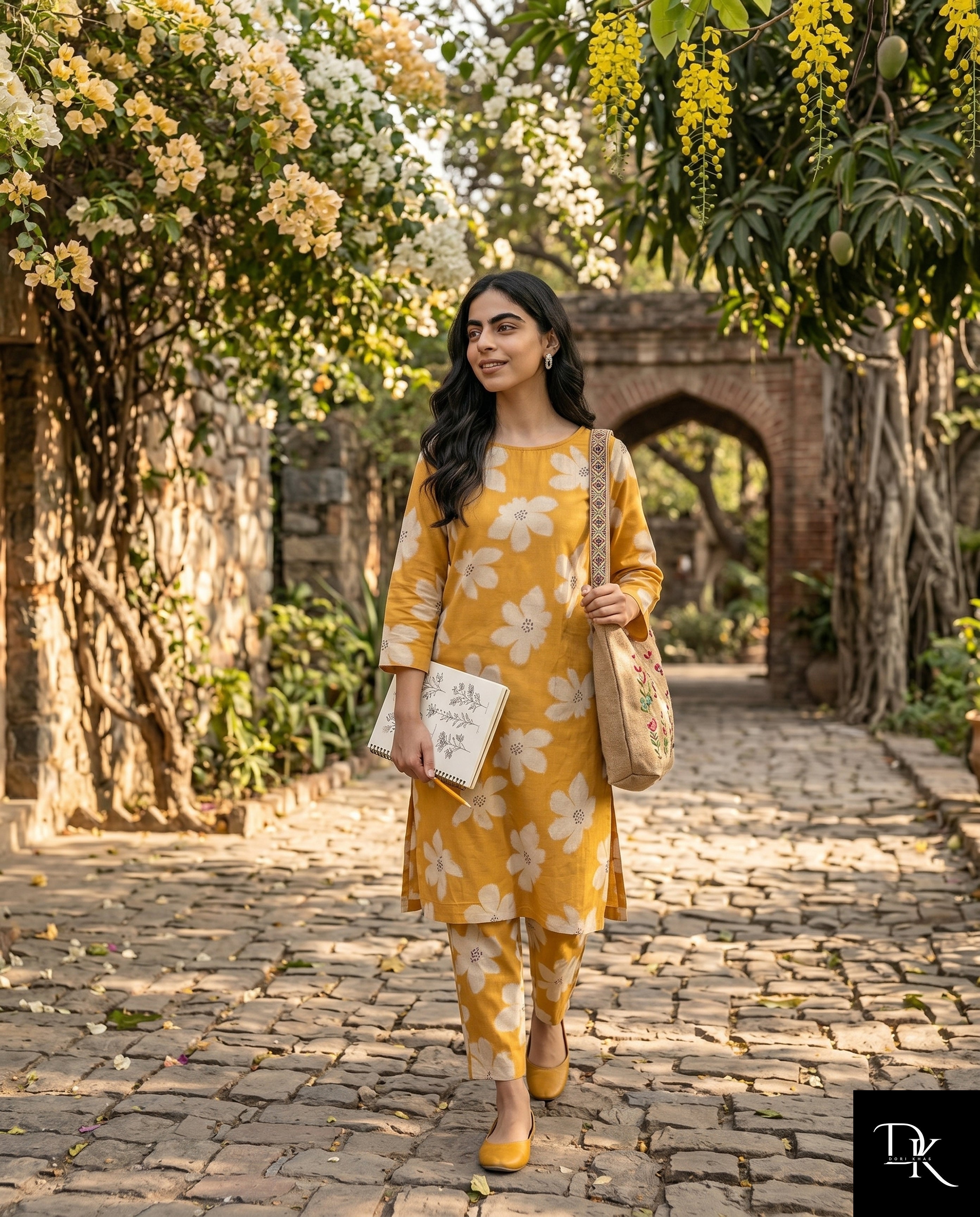 Ochre Bloom | 2 Piece - Allover Printed Lawn (Unstitched)