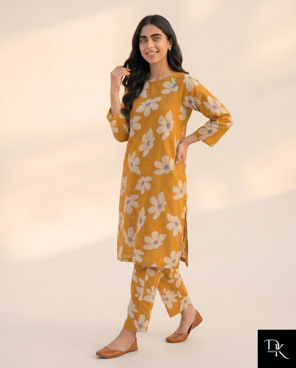 Ochre Bloom | 2 Piece - Allover Printed Lawn (Unstitched)