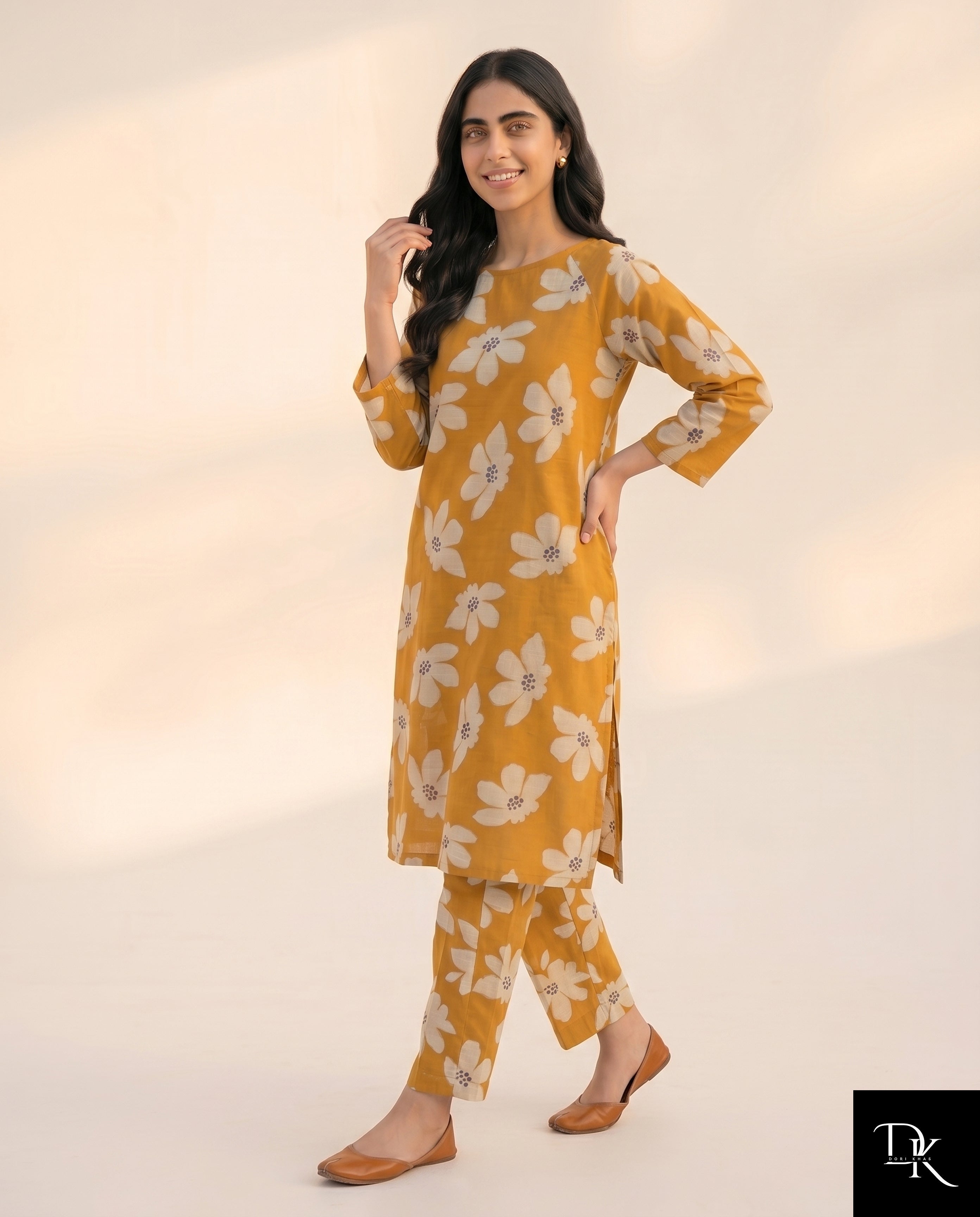 Ochre Bloom | 2 Piece - Allover Printed Lawn (Unstitched)