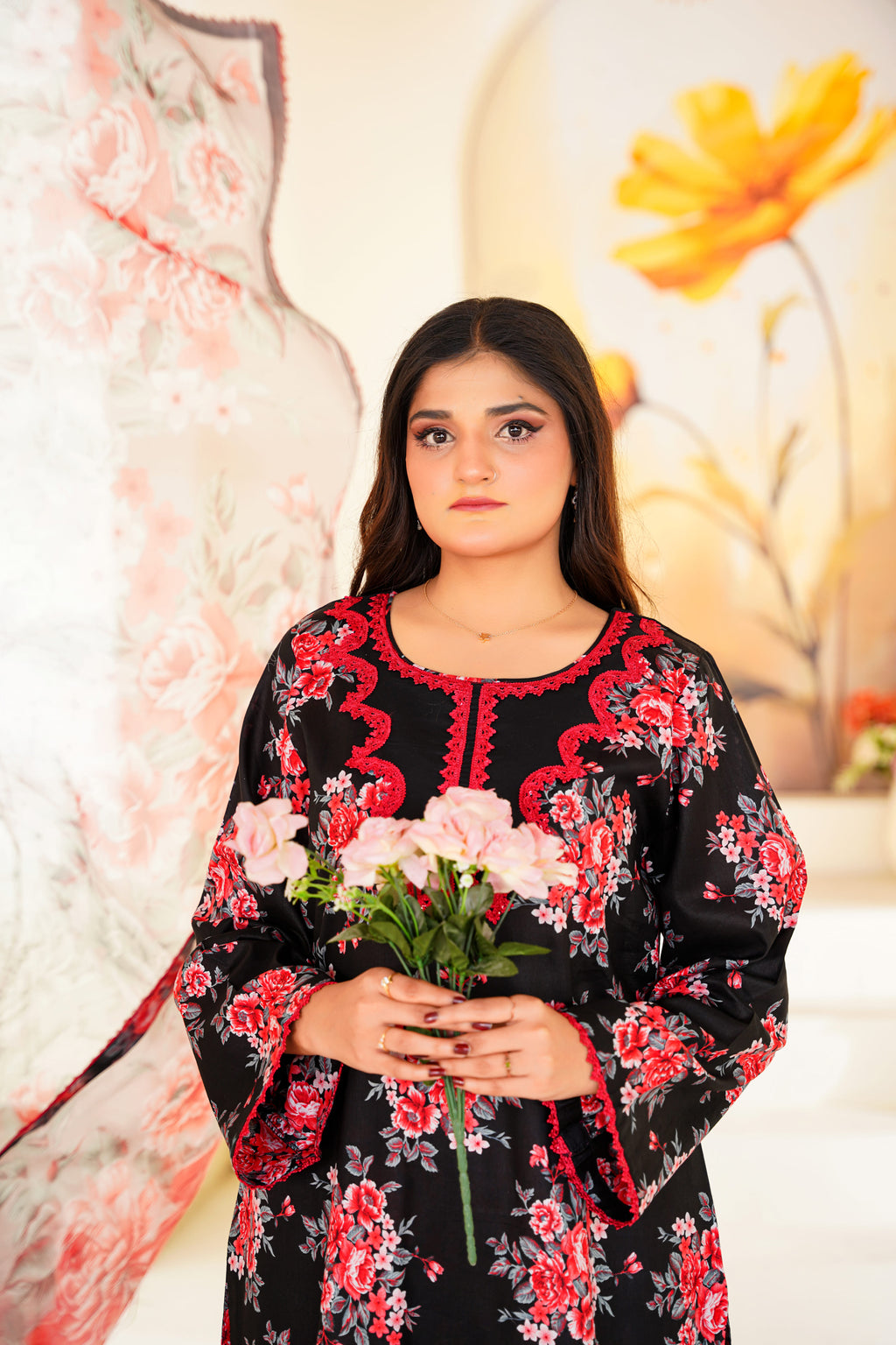 Ivory | Red Floral Suit (3pc)