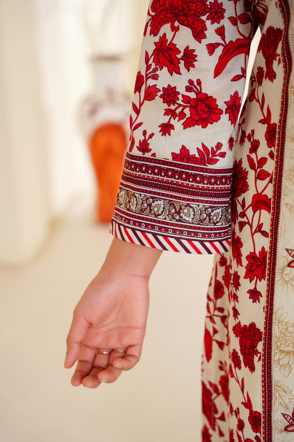 Laila | Embroidered Floral Printed Lawn (3pc)