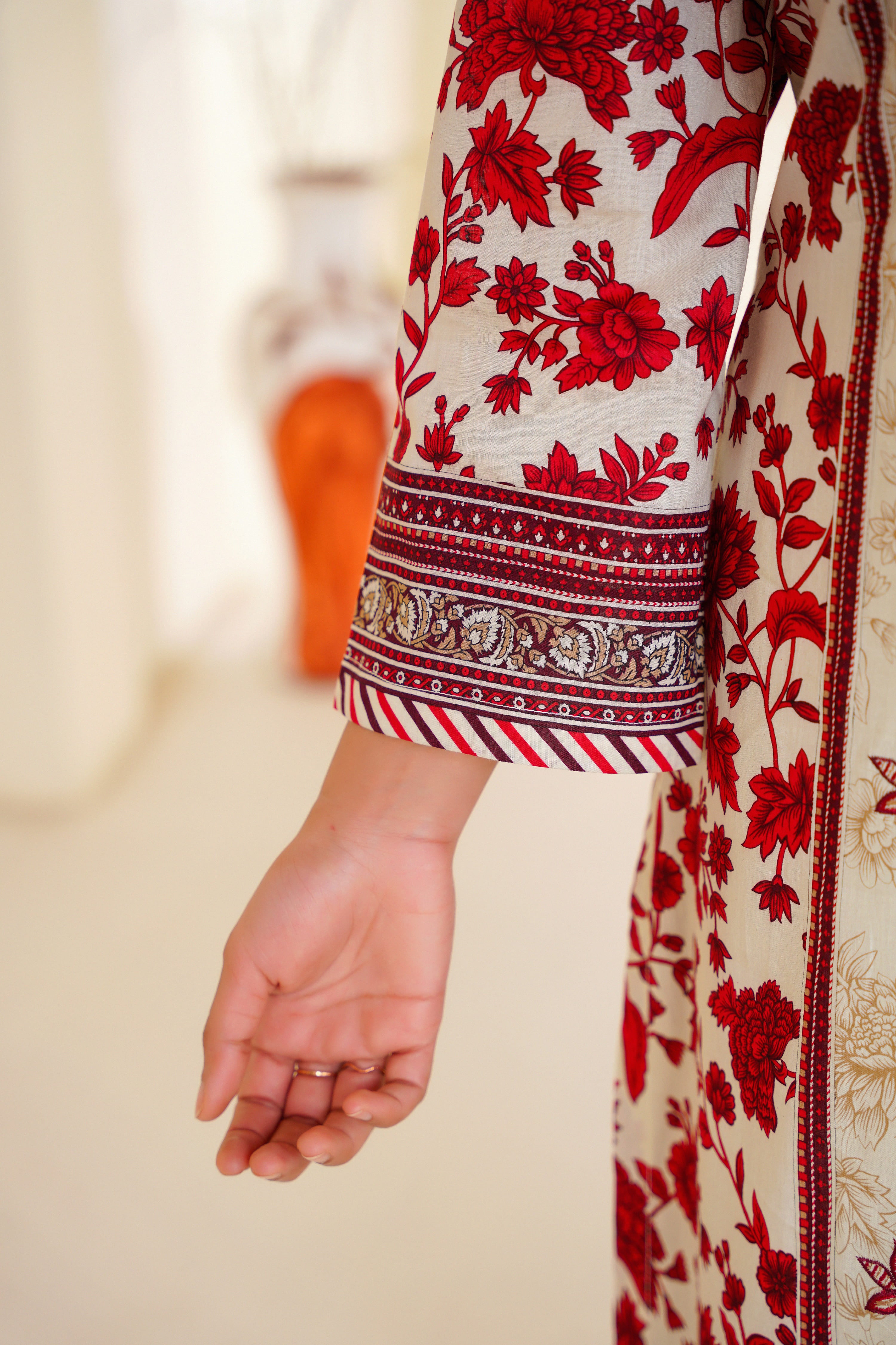 Laila | Embroidered Floral Printed Lawn (3pc)